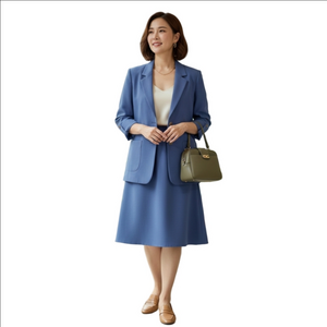 Vintage Women's Nikki Blazer & Skirt Set, Size XL, Blue - Suit Set